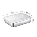 Axyaa Square Stainless Steel Food Storage Pan with Lid - Large Lunch Box Container