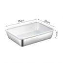 Axyaa Square Stainless Steel Food Storage Pan with Lid - Large Lunch Box Container