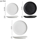 Axyaa Ceramic Plate Set of 4 - Hammer Pattern Tableware for Steak, Salad, Dessert
