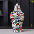 Axyaa Yuan Blue White Ceramic Wine Bottle Vase Decoration Ornament