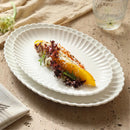 Axyaa Ceramic Oval Fish Plate for Hotel Restaurant - High-End Western Style