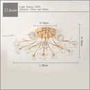 Axyaa Gold Flower Frame Chandelier LED Flush Mount Ceiling Light