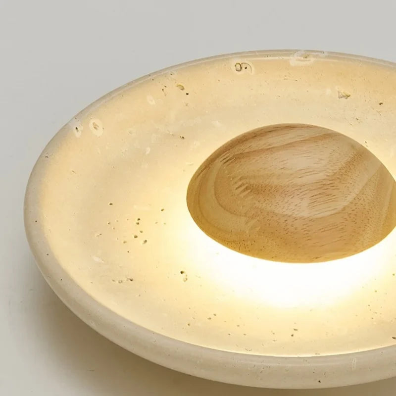 Axyaa Yellow Stone Wood LED Wall Sconce - Luxury Indoor Wall Lighting