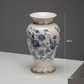 Axyaa Antique Blue White Porcelain Vase - High-End Retro Decor for Living Room