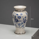 Axyaa Antique Blue White Porcelain Vase - High-End Retro Decor for Living Room