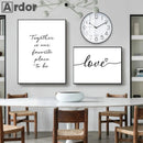 Nordic Love Life Quote Canvas Painting Wall Art for Living Room by Axyaa