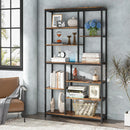 Axyaa 8-Tier Modern Wood Bookcase Shelving Unit
