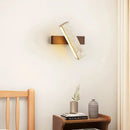 Axyaa Rotatable Wood Stone Wall Lamp Modern Nordic Bedroom Decor Lighting