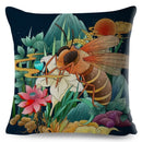 Axyaa Dragon Fox Firebird Linen Cushion Cover 45*45cm