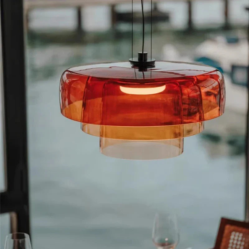 Axyaa Colorful Glass Pendant Lamps for Dining Room Chandelier