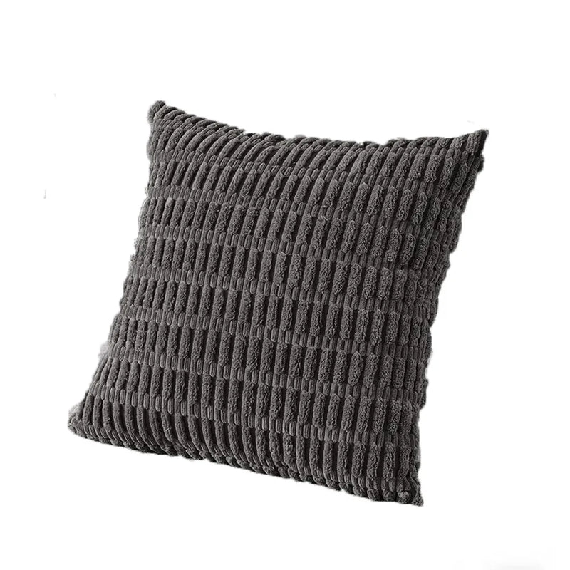 Axyaa Tripe Stripe Corduroy Cushion Cover 18x18 Inch - Boho Chic Home Decor for Living Room