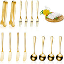 Axyaa 14-Piece Mini Cutlery Set: Tongs, Spatulas, Spoons, Forks - Non-Stick Tableware