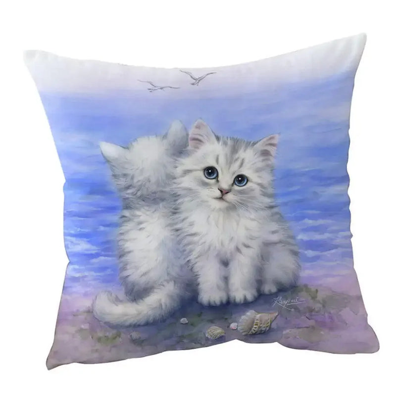 Axyaa Wildlife Animals Cushion Covers 45X45CM Wolf Fox Tiger Christmas Cats Girls