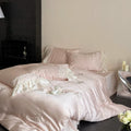 Axyaa Lycell Fibre Embroidered Bedding Set: Soft Duvet Cover, Quilt Cover, Pillowcases