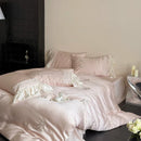 Axyaa Lycell Fibre Embroidered Bedding Set: Soft Duvet Cover, Quilt Cover, Pillowcases