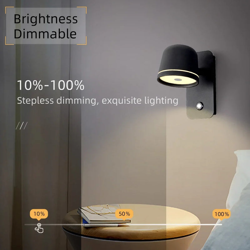 Axyaa Touch Dimmer LED Wall Lamp: Adjustable 3-CCT Brightness Sconce