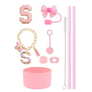 Axyaa 10pcs Tumbler Accessories Set: Straw, Cover, Cap, Boot, Stopper, Keychain, Sticker