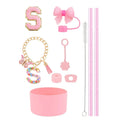 Axyaa 10pc Tumbler Accessory Set: Straw, Cover, Cap, Boot, Stopper, Keychain, Sticker