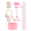 Axyaa 10pc Tumbler Accessory Set: Straw, Cover, Cap, Boot, Stopper, Keychain, Sticker