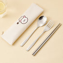 Axyaa Stainless Steel Cutlery Set with Tableware Bag and Utensil Spoon Fork Chopsticks