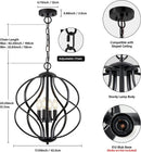 Axyaa Modern Black Twisted Iron Farmhouse Chandelier for Kitchen Island