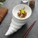 Axyaa White Ceramic Dessert Sushi Snack Molecular Cuisine Restaurant Plate