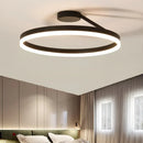 Axyaa Nordic Ring LED Ceiling Chandelier - White/Black - Bedroom Kitchen Dining Room Light