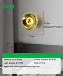 Axyaa Round Glass Wall Lamp for Bedroom, Living Room & Corridor