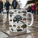 Axyaa Turtle Atlas Mug - Vintage Botanical Illustration, Microwave Safe Coffee Cup