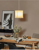 Axyaa Japanese Linen Chandelier: Handmade Retro Art Lamps for Restaurant, Bedroom, Bar Counter