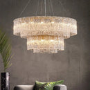 Axyaa Glass Chandelier: Luxury LED Lighting for Living Room