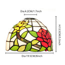 Yellow Stained Glass Lampshade 8" Feather Design - Axyaa Brand