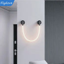 Axyaa Nordic Minimalist Designer Line Wall Lamp for Bedroom with Luxurious Silicone Lines