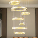 Axyaa Luxury Crystal Chandelier Modern LED Lighting for Bedroom, Dining, and Staircase
