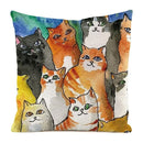 Colorful Cute Cats Pillow Case Set by Axyaa - Home Decor 40x40 45x45