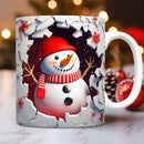 Axyaa 3D Snowman Ceramic Mug 11oz - Kids Birthday & Christmas Gift Cup