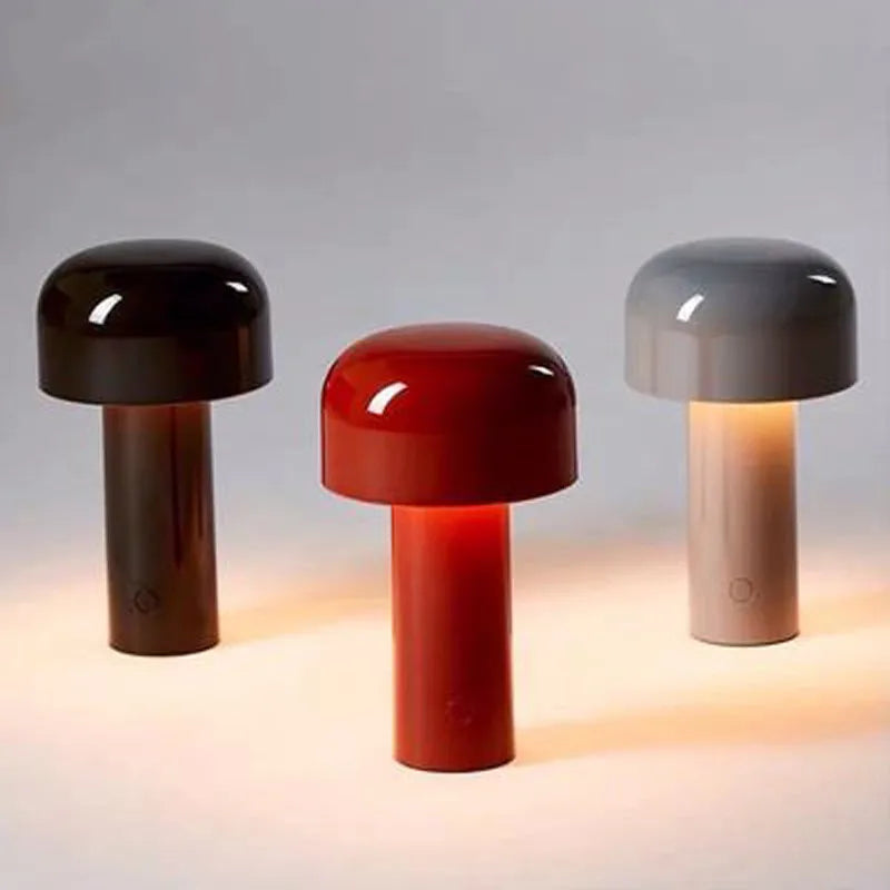 Axyaa Mushroom Table Lamp: Rechargeable Wireless Touch USB Night Light
