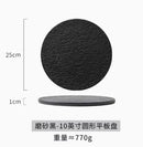 Axyaa 10" Stone Grain Ceramic Steak & Sushi Plate