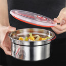 Axyaa Stainless Steel Round Bento Lunch Box with Leakproof Lid