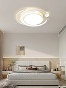 Axyaa Modern Minimalist Round LED Ceiling Light, Creative Bedroom Lighting Fixture