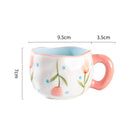 Axyaa Flower Heart Ceramic Mug, Irregular Creative Style Coffee Cup