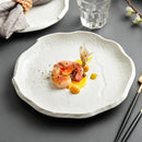 Axyaa Luxury Steak Plate: White Ceramic Western Dish for Elegant Dining.
