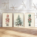 Axyaa Nutcracker Soft Christmas Canvas Wall Art Set