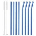 Axyaa Glass Straws Set of 8 | Reusable Colorful Eco-friendly Drinkware