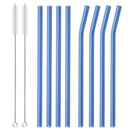 Axyaa Glass Straws Set of 8 | Reusable Colorful Eco-friendly Drinkware