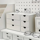 Axyaa 3-Tier Stackable Plastic Storage Drawer Rack White Multi-Purpose Organizer