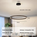 Modern LED Semicircle Ring Pendant Light for Living Room by Axyaa