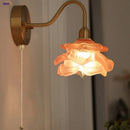 Axyaa Vintage Loft LED Wall Sconce Pink Glass Stair Light Fixtures
