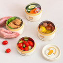 Axyaa Stainless Steel Thermal Lunch Box for Kids: Leak-proof, Stackable, Microwave Safe