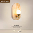 Axyaa Wooden LED Wall Lamp: Minimalist Nordic Decor for Home Illuminations